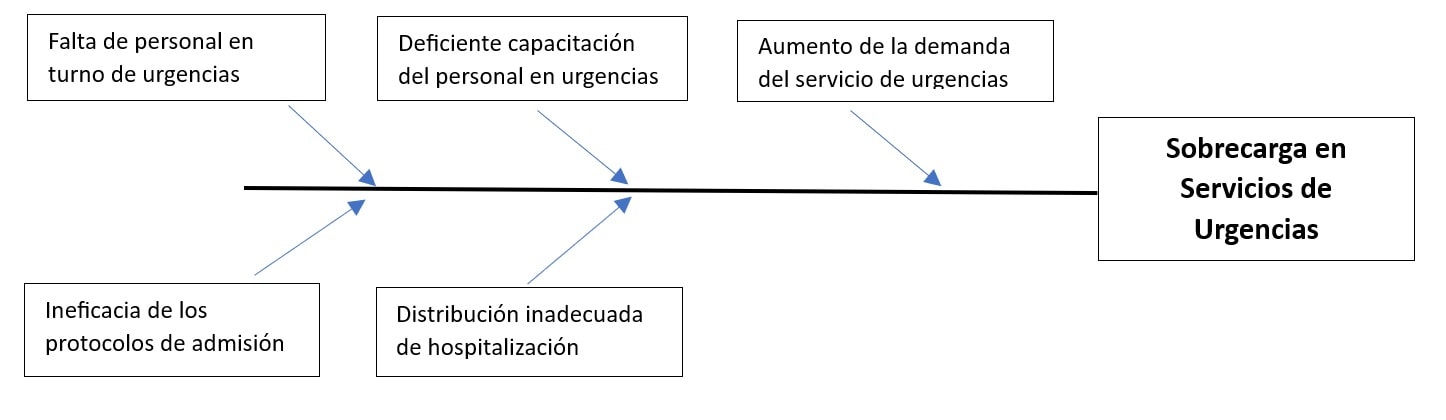 Ejemplo de Diagrama de Causa Efecto aplicado al sector salud.